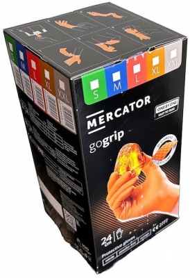 Manusi nitril nepudrate Gogrip Mercator, portocaliu, one by one 100 manusi/cutie